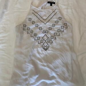 Banana republic white with silver detailed blouse